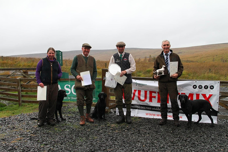 The award winners at the SFTA Retriever Open Stake at Emblehope 2021. Left to right - Kirsty Cousins, Simon Capstick,Tony O’Hare, Greig Paterson. 